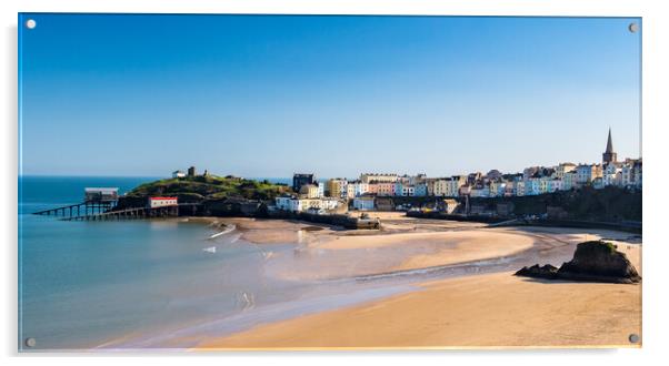 Tenby North Beach, Pembrokeshire, Wales. Acrylic by Colin Allen