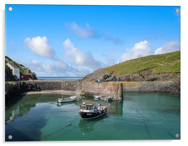 Porthgain Harbour, Pembrokeshire, Wales. Acrylic by Colin Allen