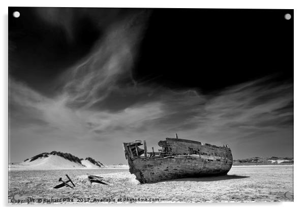 Crow Point Shipwreck Acrylic by Richard Pike