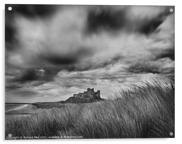Gathering storm over Bamburgh Castle Acrylic by Richard Pike