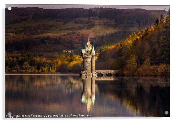 The Princess Tower Lake Vyrnwy Wales Acrylic by Geoff Moore