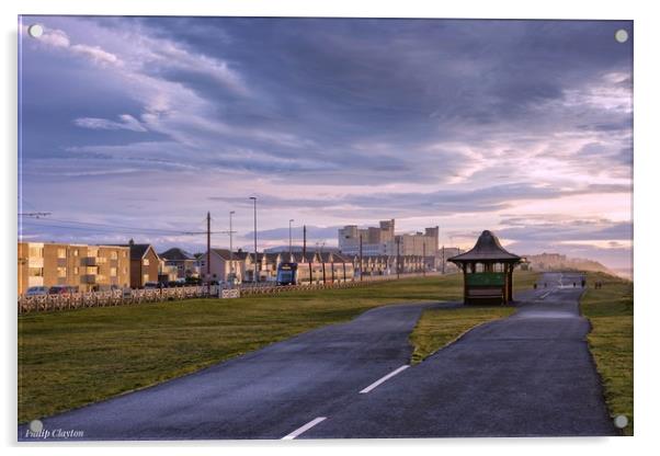 Promenade walk to Norbreck Castle Hotel, Blackpool Acrylic by Phil Clayton