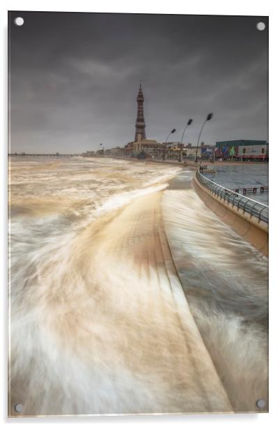 Blackpool sea front, Lancashire, North West, Unite Acrylic by Simon Booth