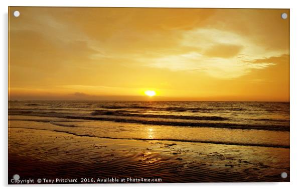 Golden Sunrise at Whitmore Bay, Wales Acrylic by Tony Pritchard
