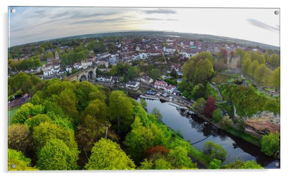 knaresborough yorkshire aerial view Acrylic by mike morley