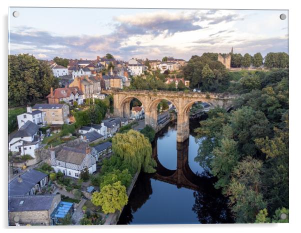 Knaresborough North Yorkshire aerial view Acrylic by mike morley