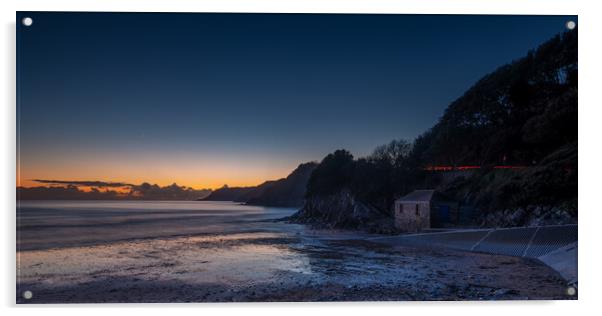 Caswell bay after sundown Acrylic by Bryn Morgan