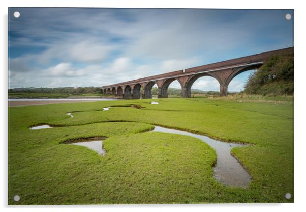  The Eleven Arches railway viaduct, Pontarddulais. Acrylic by Bryn Morgan