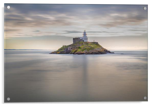 Mumble lighthouse. Acrylic by Bryn Morgan