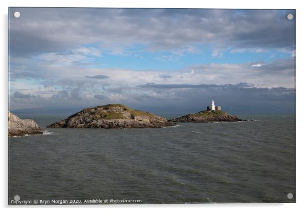 Mumbles lighthouse, Bracelet bay Acrylic by Bryn Morgan