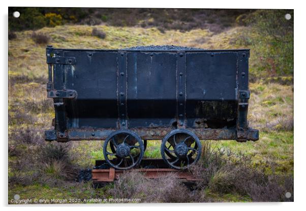 Coal wagon in Wales Acrylic by Bryn Morgan
