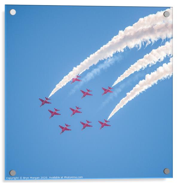 The Red Arrows, the Royal Air Force Aerobatic Team Acrylic by Bryn Morgan