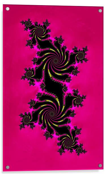 Hippy Pink Fractals Acrylic by Vickie Fiveash