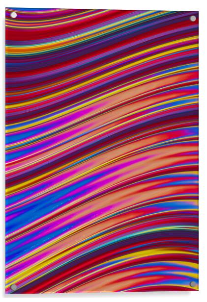 Rainbow Wave Acrylic by Vickie Fiveash