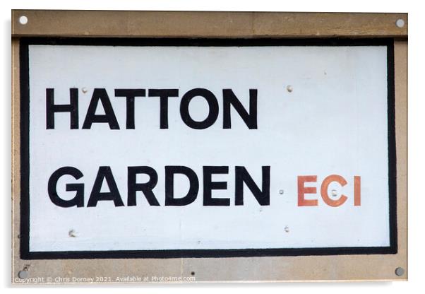 Hatton Garden in London, UK Acrylic by Chris Dorney