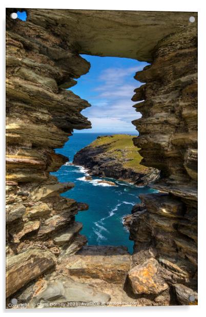Stunning View from Tintagel Castle in Cornwall, UK Acrylic by Chris Dorney