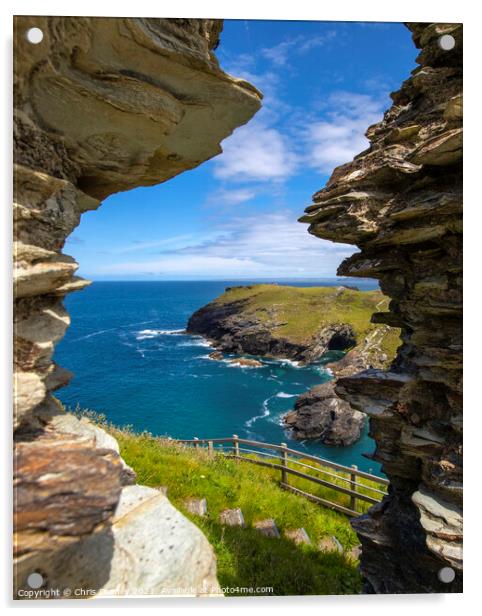 Stunning View from Tintagel Castle in Cornwall, UK Acrylic by Chris Dorney