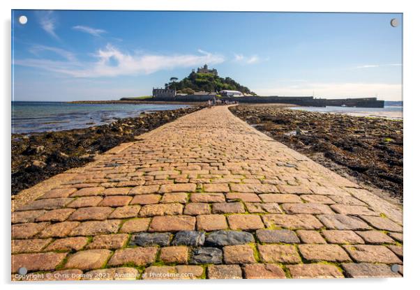 View of the Causeway and St. Michaels Mount in Cornwall, UK Acrylic by Chris Dorney