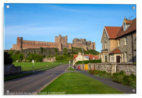 Bamburgh Castle in Bamburgh, Northumberland, UK Acrylic by Chris Dorney
