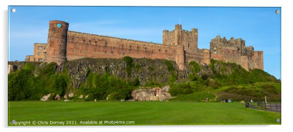 Bamburgh Castle in Northumberland, UK Acrylic by Chris Dorney