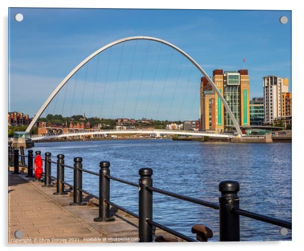 Gateshead Millennium Bridge in Newcastle upon Tyne, UK Acrylic by Chris Dorney
