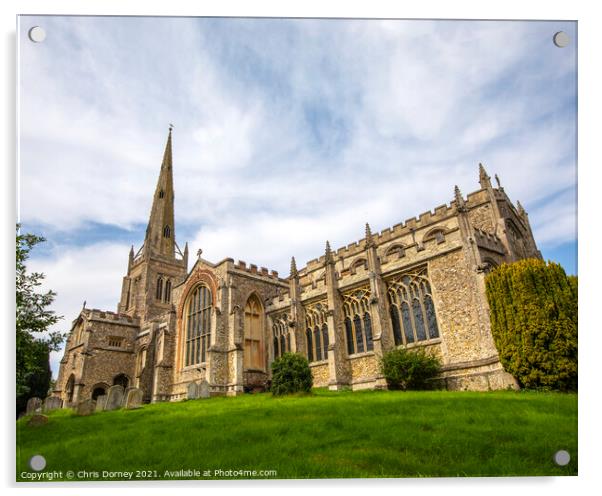 Thaxted Parish Church in Essex, UK Acrylic by Chris Dorney