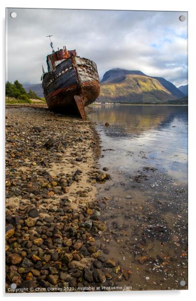 Old Boat of Caol and Ben Nevis in Scotland, UK Acrylic by Chris Dorney