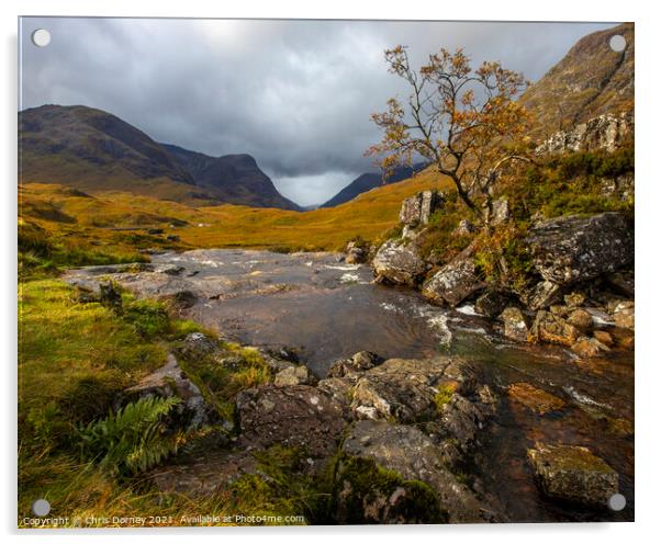 Glencoe Valley in the Scottish Highlands, UK Acrylic by Chris Dorney