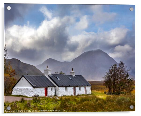 Blackrock Cottage in Glencoe, Scotland Acrylic by Chris Dorney