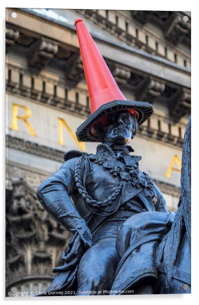 Duke of Wellington Statue in Glasgow, Scotland Acrylic by Chris Dorney