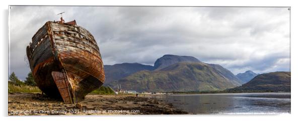 Old Boat of Caol and Ben Nevis in Scotland, UK Acrylic by Chris Dorney