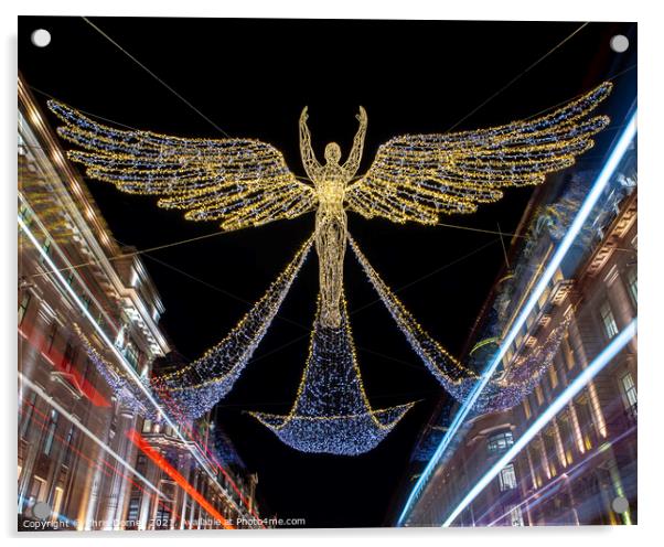 Regent Street Christmas Lights in London, UK Acrylic by Chris Dorney