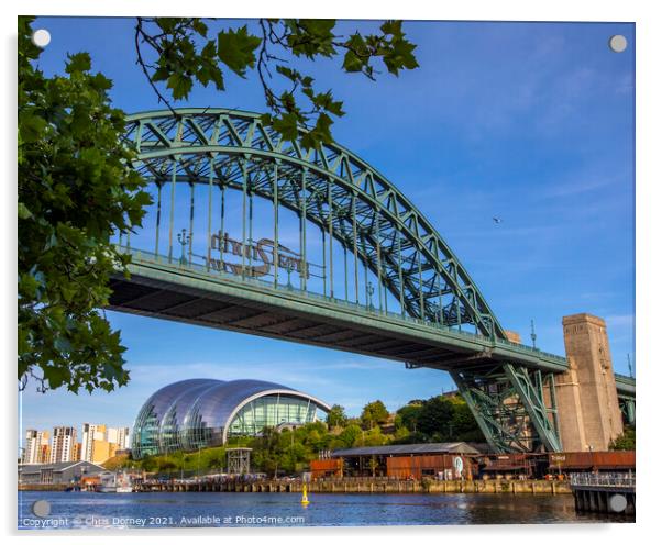 Tyne Bridge and Sage Gateshead in Newcastle upon Tyne, UK Acrylic by Chris Dorney