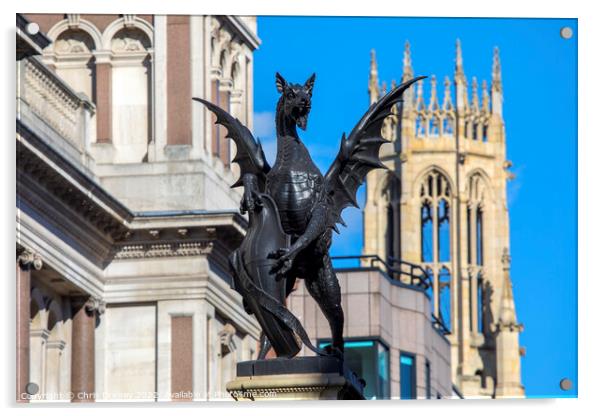 Temple Bar Dragon on Fleet Street, London, UK Acrylic by Chris Dorney