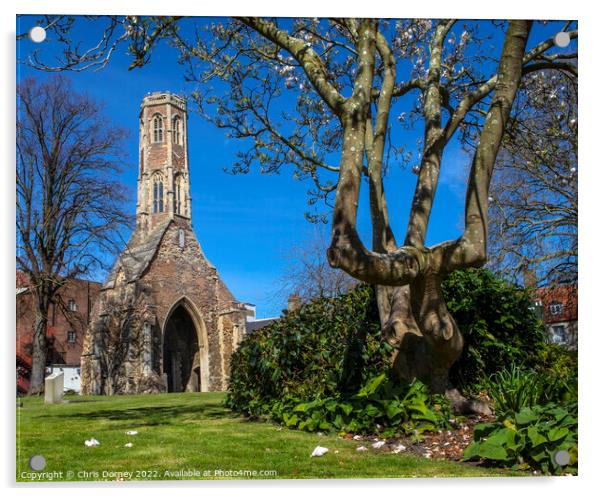 Greyfriars Tower in Kings Lynn, Norfolk Acrylic by Chris Dorney