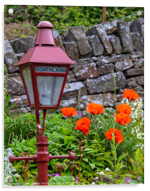 Vintage Lamp at Goathland Railway Station in Yorkshire, UK Acrylic by Chris Dorney
