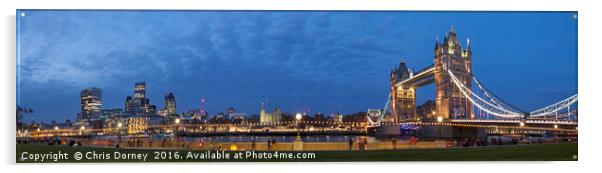 London Cityscape Panoramic Acrylic by Chris Dorney