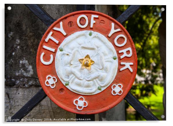 City of York Crest Acrylic by Chris Dorney