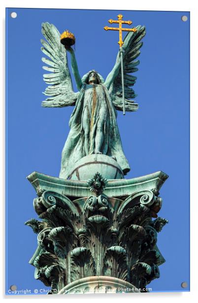 Archangel Gabriel Statue on Heroes Square Column i Acrylic by Chris Dorney