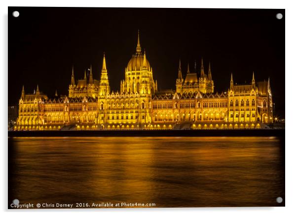 Hungarian Parliament Building in Budapest Acrylic by Chris Dorney