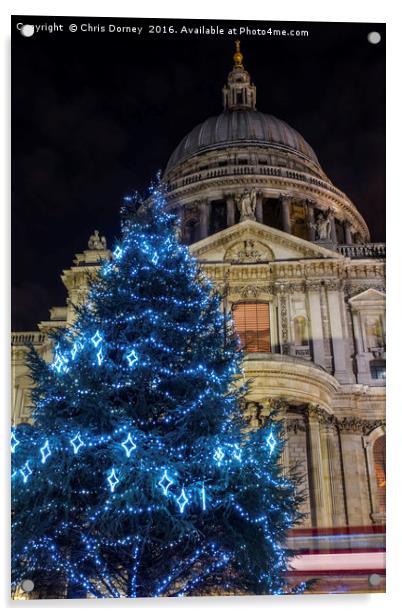 St. Pauls Cathedral at Christmas Acrylic by Chris Dorney