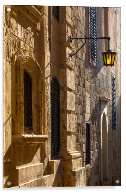 Old Street in Mdina Acrylic by Chris Dorney