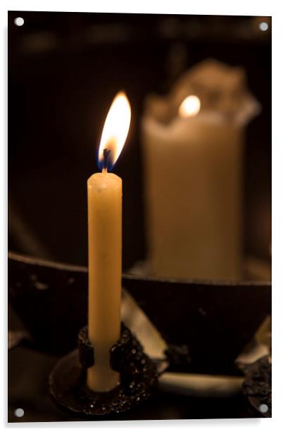 Illuminated Candle Acrylic by Chris Dorney