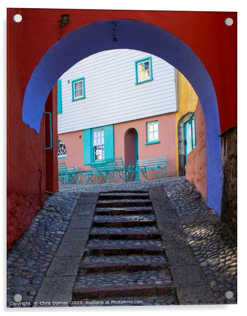 Archway in Portmeirion in North Wales, UK Acrylic by Chris Dorney