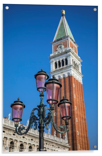 Old Fashioned Street Lamp in Venice Acrylic by Chris Dorney