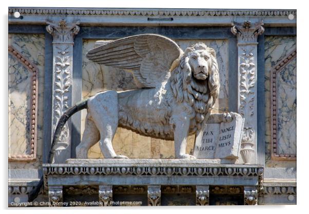 Lion of Venice Sculpture on Scuola Grande di San Marco Acrylic by Chris Dorney
