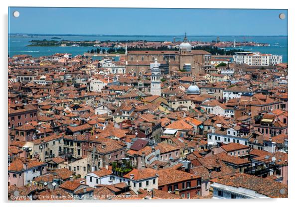 View from St. Marks Campanile in Venice Acrylic by Chris Dorney