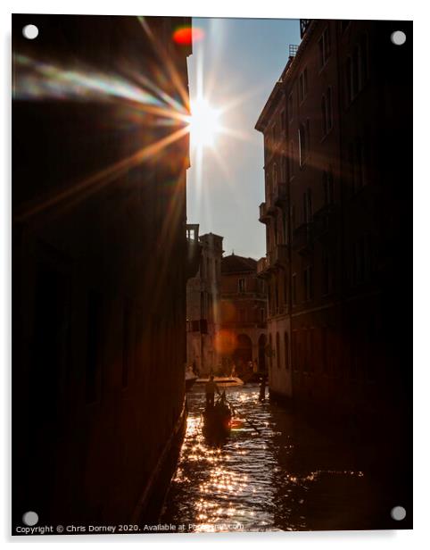 Gondola Riding Towards the Sun Acrylic by Chris Dorney