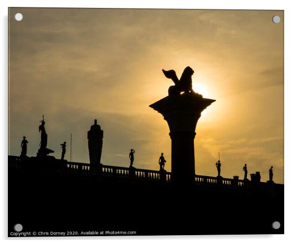 Lion of Venice Silhouette Acrylic by Chris Dorney