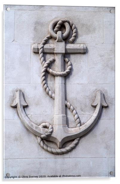 Anchor Carving in London Acrylic by Chris Dorney